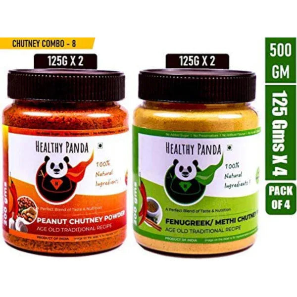 Combo Pack Of Peanut and Fenugreek Chutney Powder - 250 g (125g Pack of 2) - Orgoshops