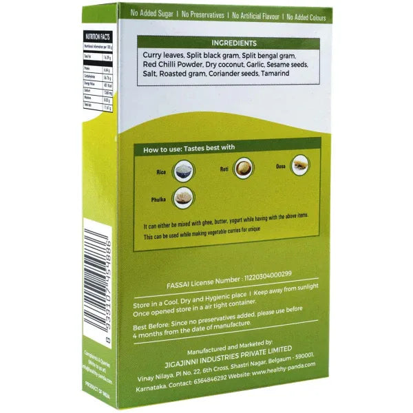 Healthy Panda Curry Leaves Chutney Powder - 250 g (125G Pack of 2) - Orgoshops