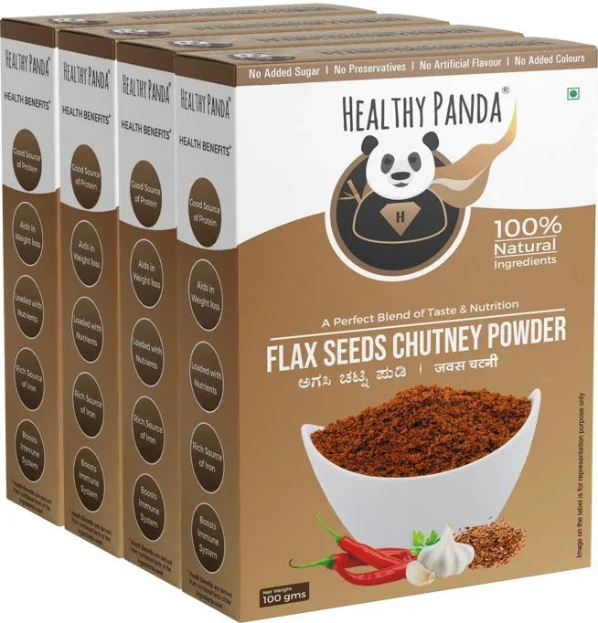 Healthy Panda Flax Seed Chutney Powder - 250 g (125g Pack of 2) - Orgoshops