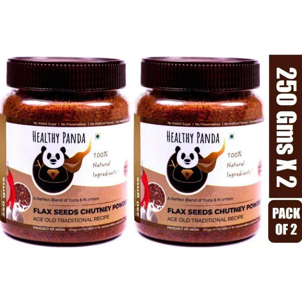 Healthy Panda Flax Seed Chutney Powder - 500 g (250g Pack of 2) - Orgoshops