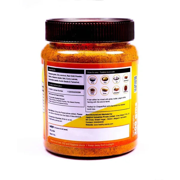 Combo Pack of Roasted Gram Powder and Dry Coconut Garlic Chutney – 250 g (125g Pack of 2) - Orgoshops