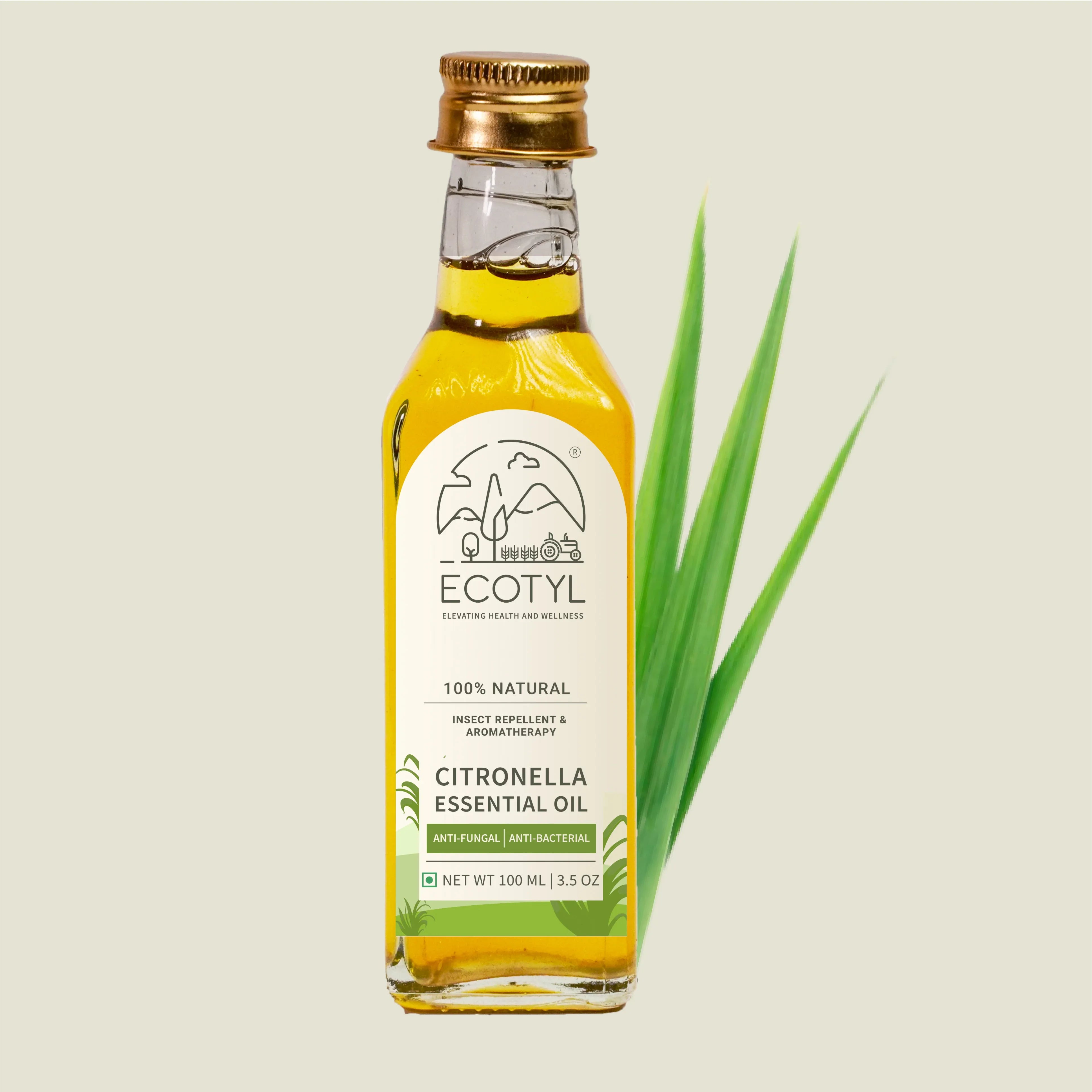 Ecotyl Citronella Oil | Natural Mosquito & Insect Repellent | Toxin Free - 100ml - Orgoshops