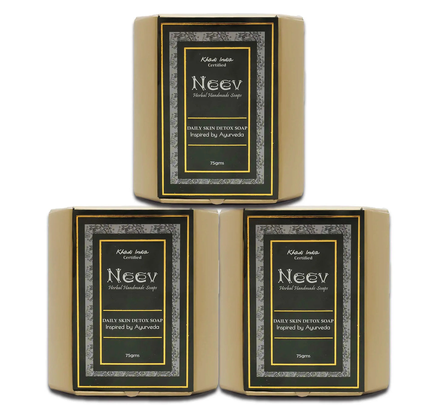 Daily Skin Detox Soap Inspired by Ayurveda - 75g ( Set Of 3 ) - Orgoshops