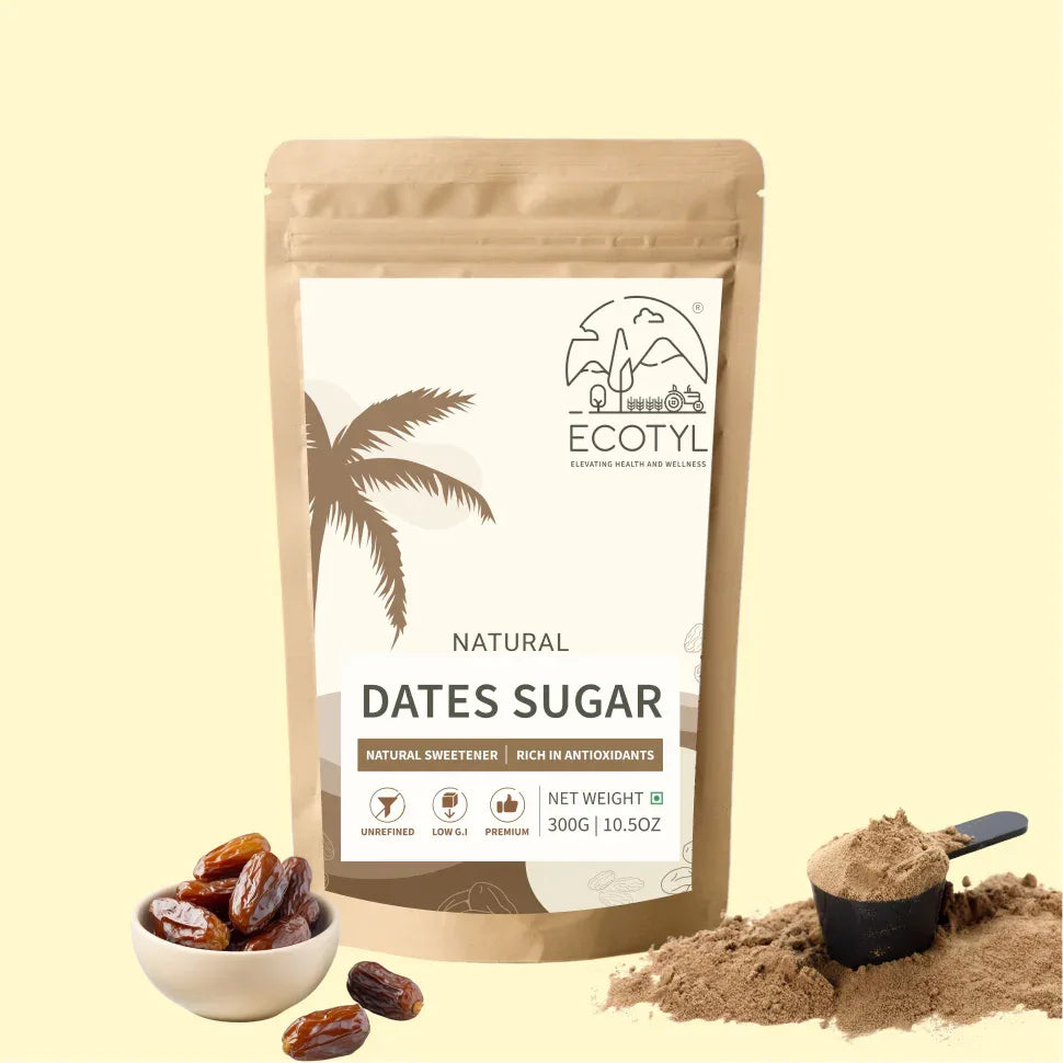 Ecotyl Dates Sugar | Natural Sweetener | Rich in Minerals - 300g - Orgoshops