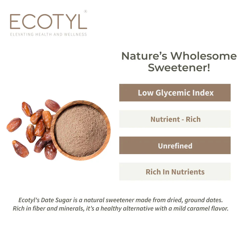 Ecotyl Dates Sugar | Natural Sweetener | Rich in Minerals - 300g - Orgoshops