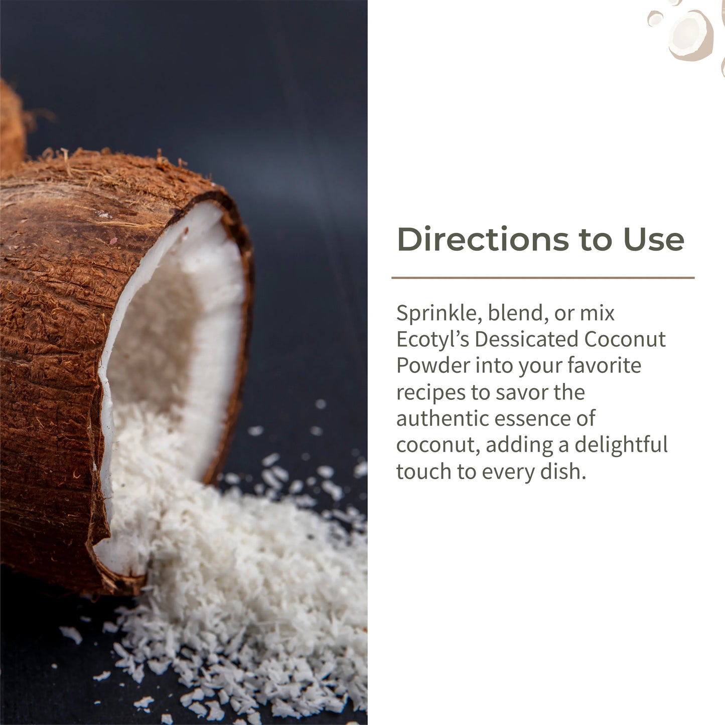 Ecotyl Desiccated Coconut Powder | Unsweetened - 250g - Orgoshops