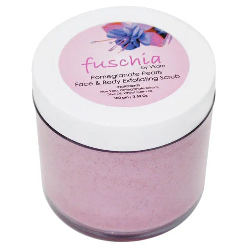 Fuschia - Pomegranate Pearls - Face & Body Exfoliating Scrub - 100g - Orgoshops