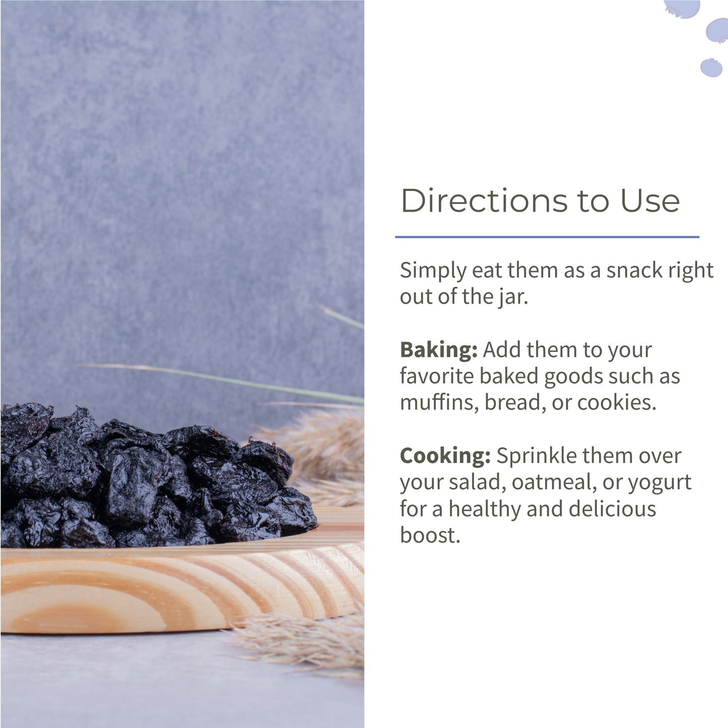 Ecotyl Dried Blueberries | Whole Dried Fruit | Healthy Snack -.150g