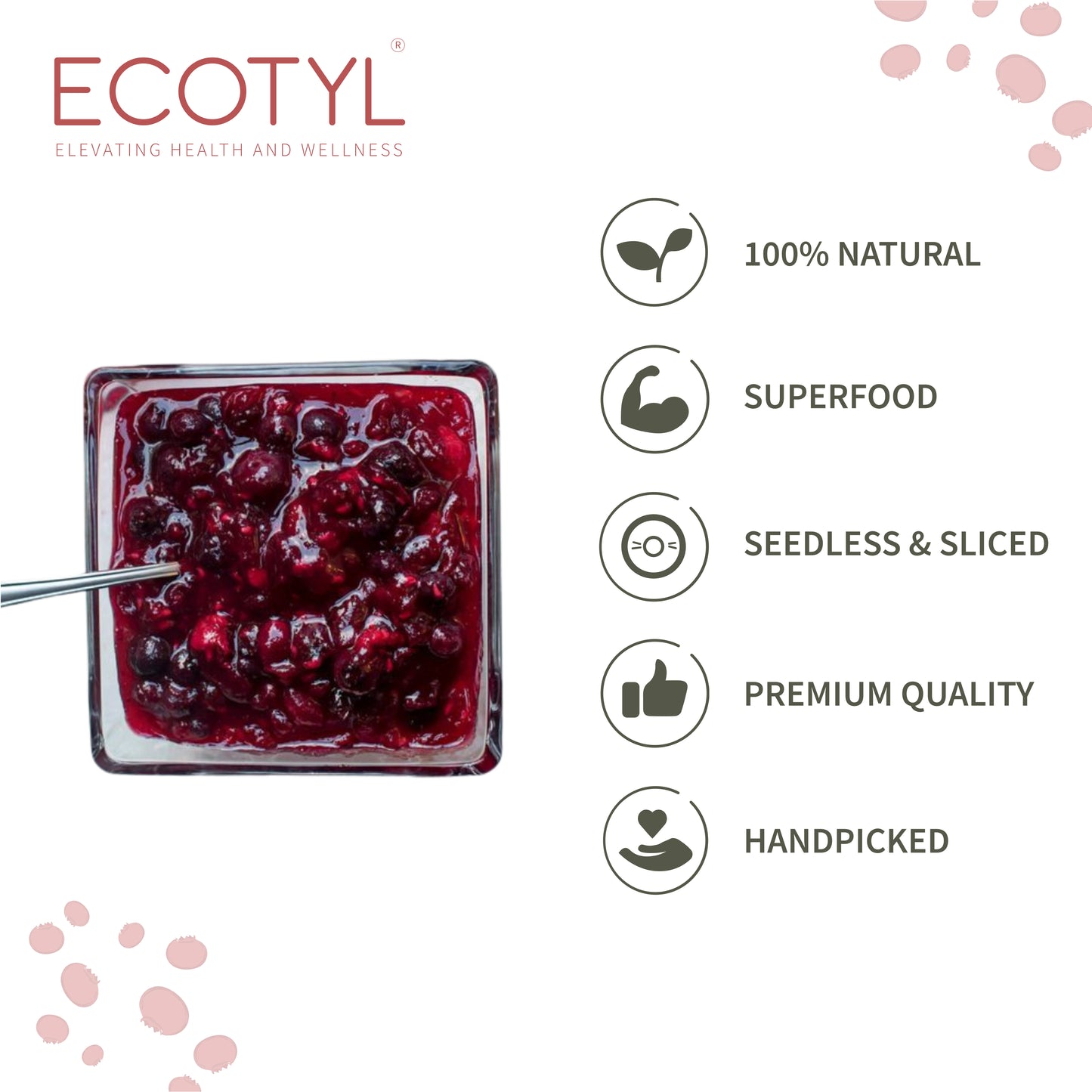 Ecotyl Dried Cranberries | Seedless Dried Fruit | Healthy Snack - 150g