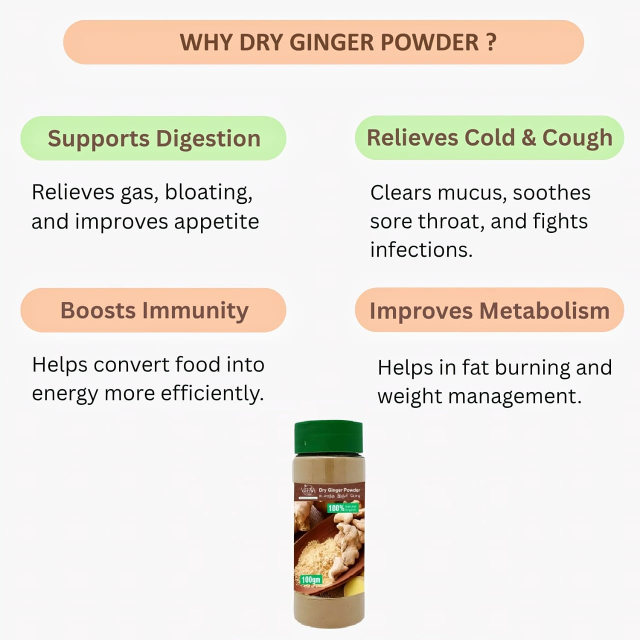 Veena Dry Ginger Powder - 100g ( Pack of 2)