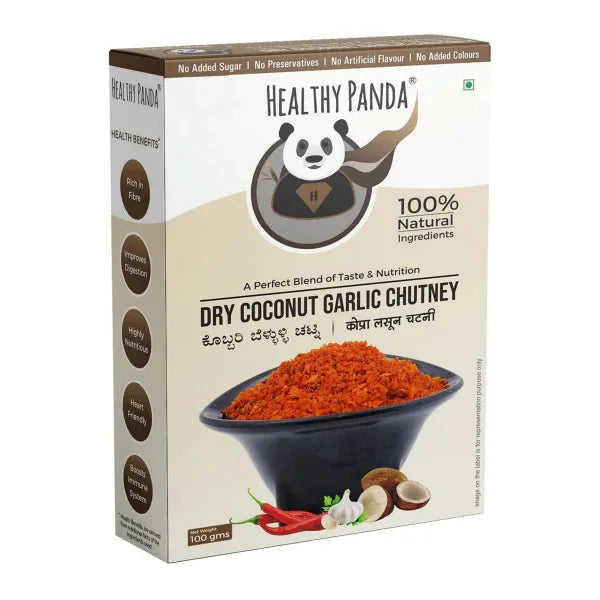 Healthy Panda Dry Coconut Garlic Chutney - 250 g (125g Pack of 2) - Orgoshops