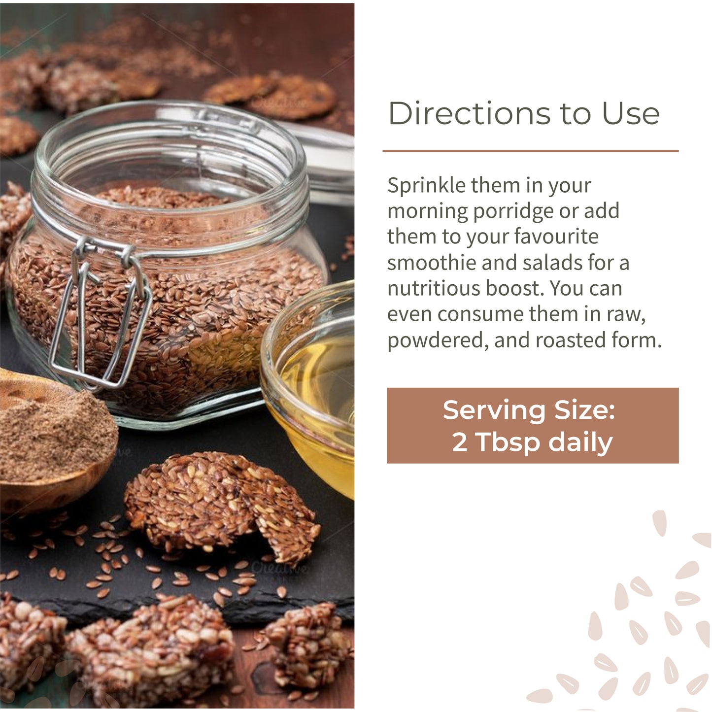 Ecotyl Flax Seeds Unroasted - 200g (Set of 2)