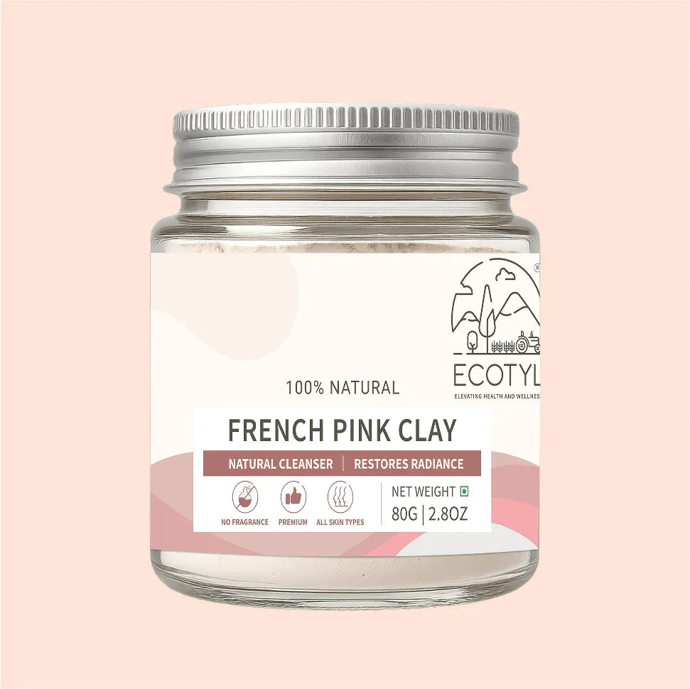 Ecotyl French Pink Clay | Gentle Detox Clay | Skin Brightening - 80g - Orgoshops