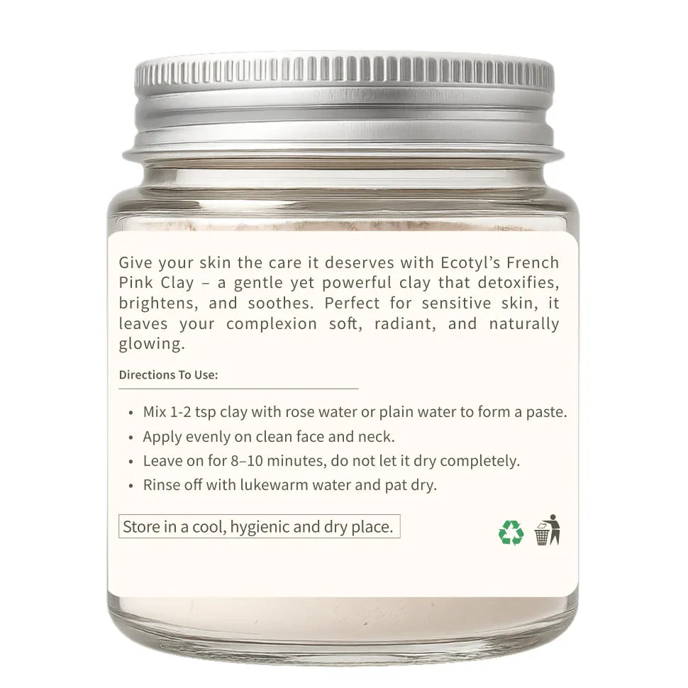 Ecotyl French Pink Clay | Gentle Detox Clay | Skin Brightening - 80g - Orgoshops