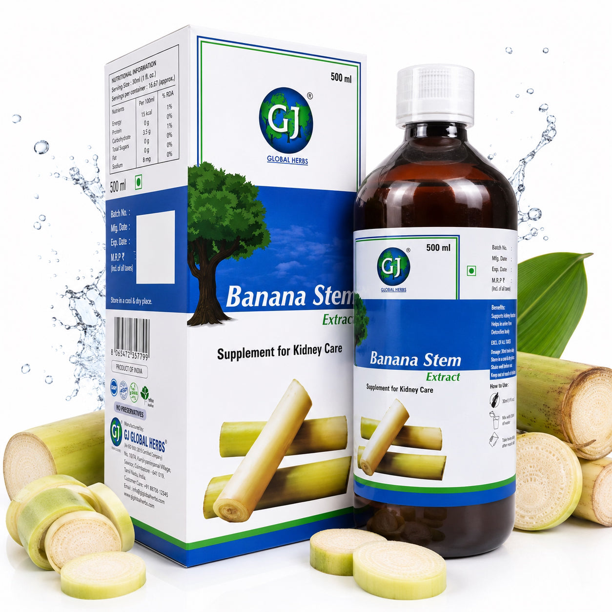GJ Global Herbs Banana Stem Extract Juice - 500 ml