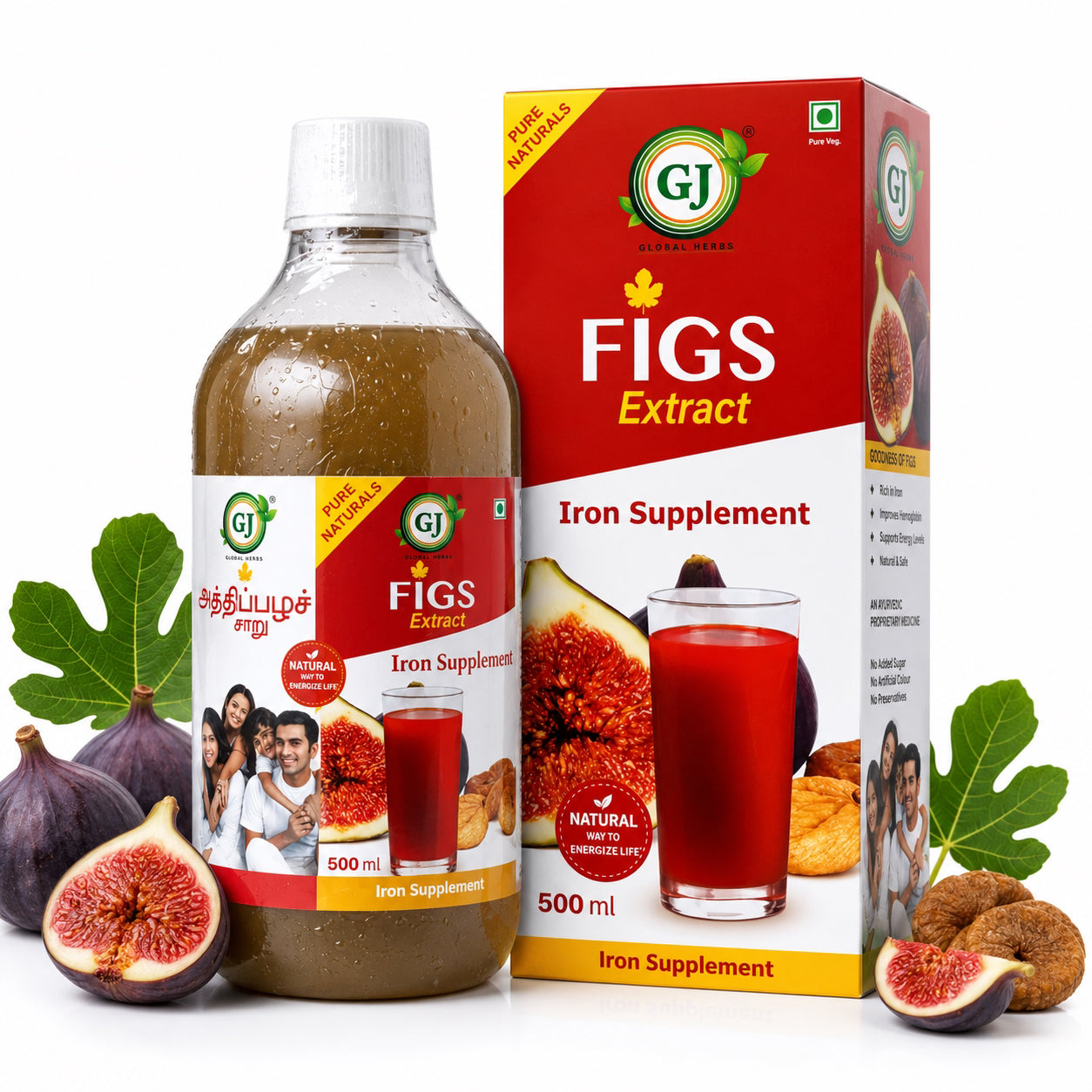 GJ Global Herbs Figs Extract Juice - 500 ml