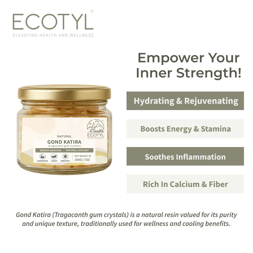 Ecotyl Gond Katira | Natural Cooling Gum | Supports Digestion - 200g - Orgoshops