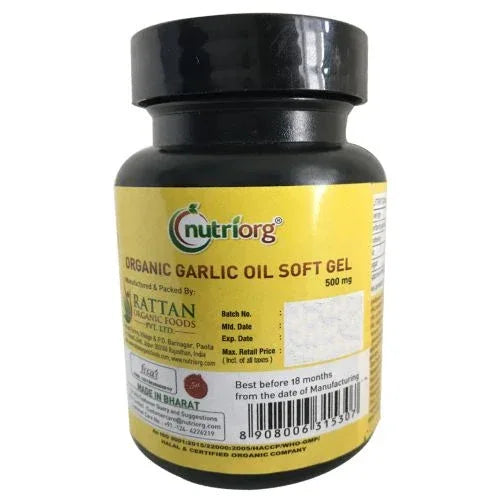 Nutriorg Garlic oil soft gel - 60 Capsule - Orgoshops