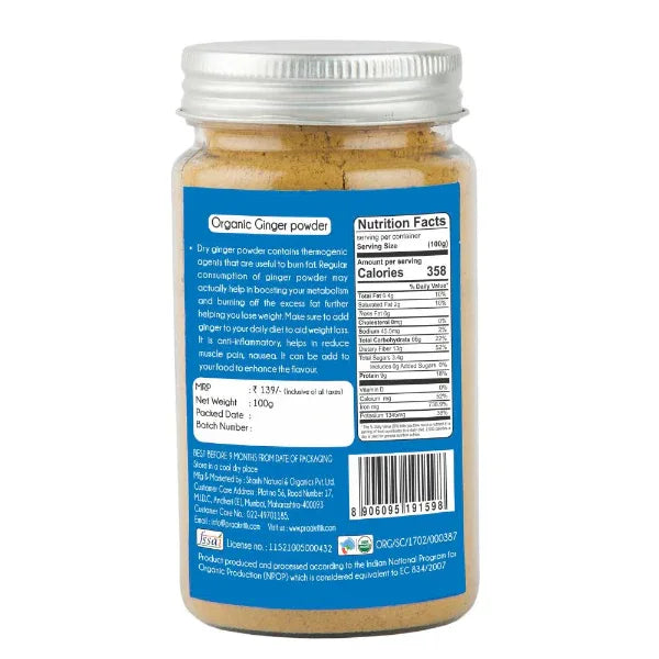Praakritik Organic Ginger Powder-200g - Orgoshops
