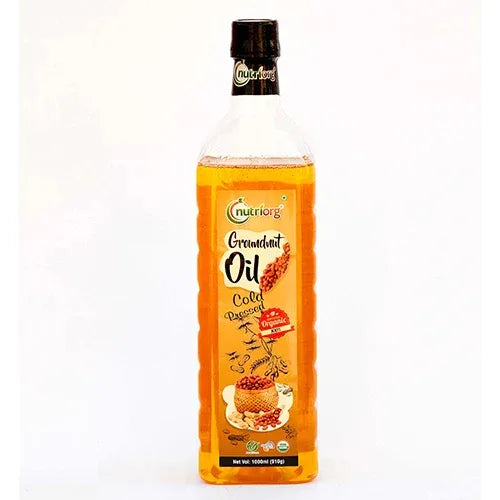Nutriorgo Certified Organic Groundnut Oil - 500ml Glass Bottle - Orgoshops