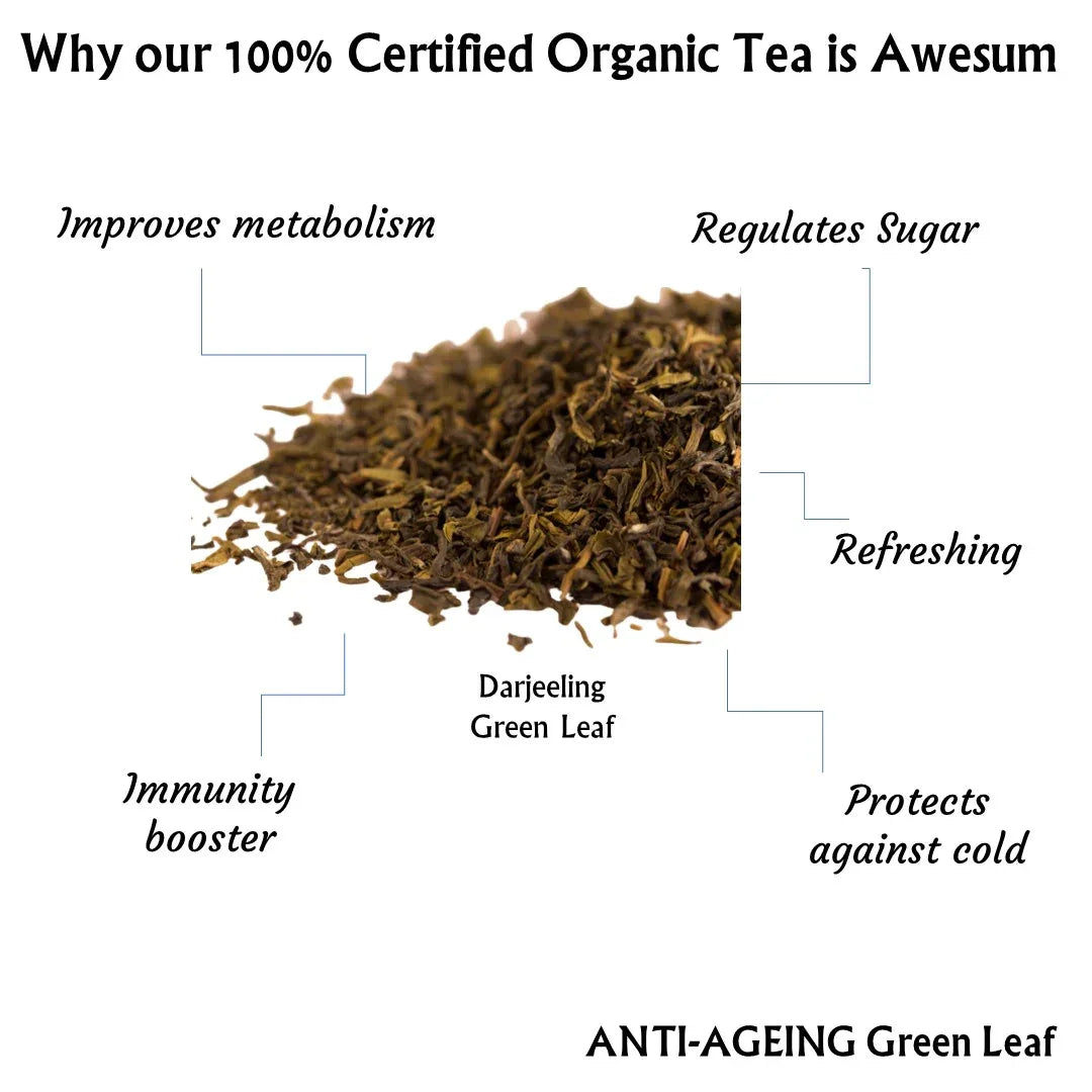 Anti-Ageing Green Leaf | Cold & Hot Brew | (50 gm) Makes 25 Cups - Orgoshops