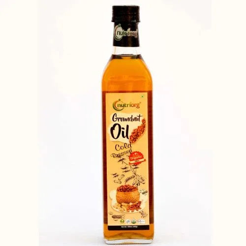 Nutriorgo Certified Organic Groundnut Oil - 500ml Glass Bottle - Orgoshops