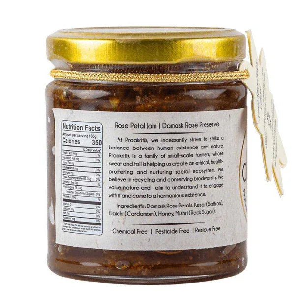 Praakritik Natutal Kesar Elaichi Artisan Gulkand-250g - Orgoshops