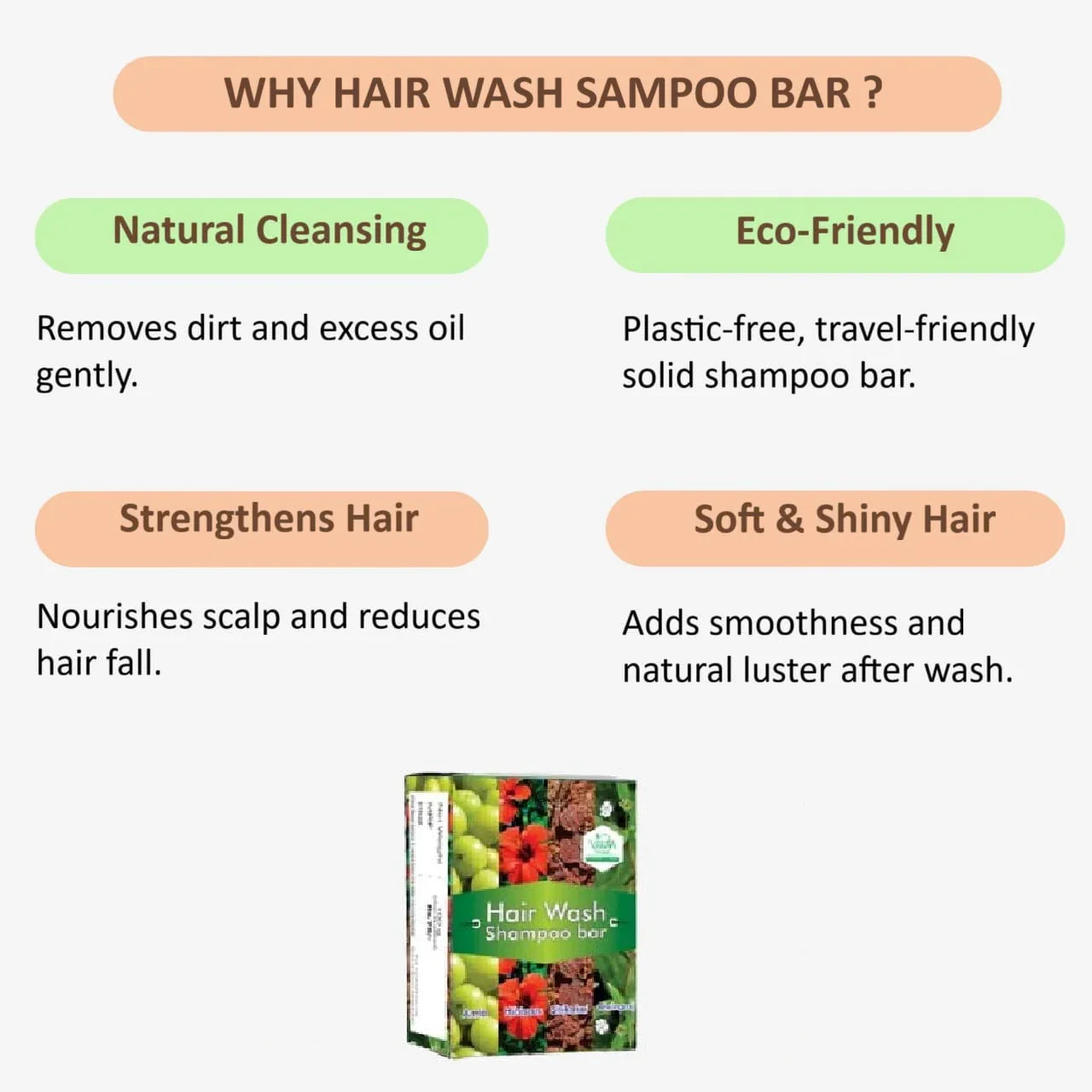 Veena Hair Wash Shampoo Bar - 100g ( Pack of 3) - Orgoshops