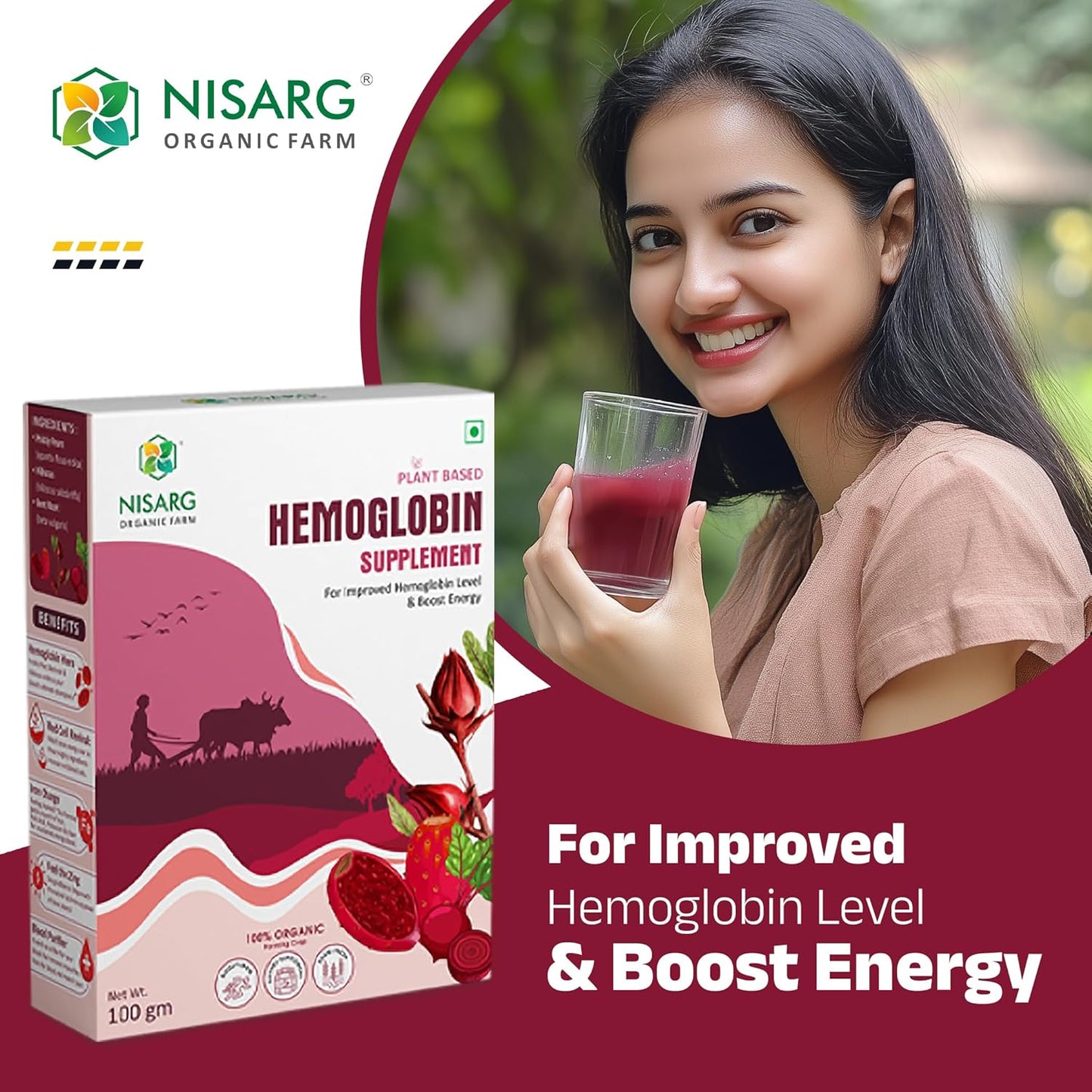 Nisarg Organic Farm Hemoglobin Supplements Powder