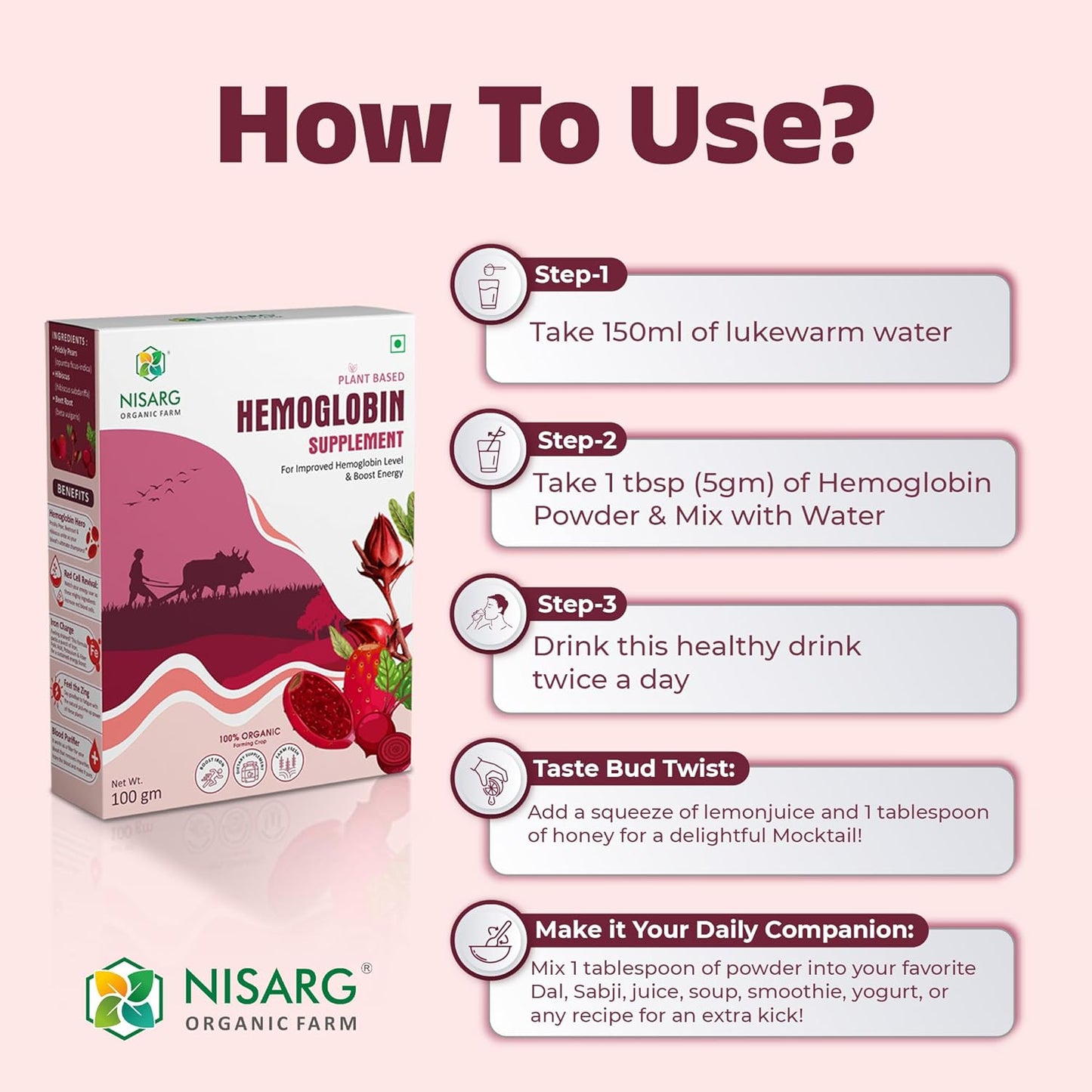 Nisarg Organic Farm Hemoglobin Supplements Powder