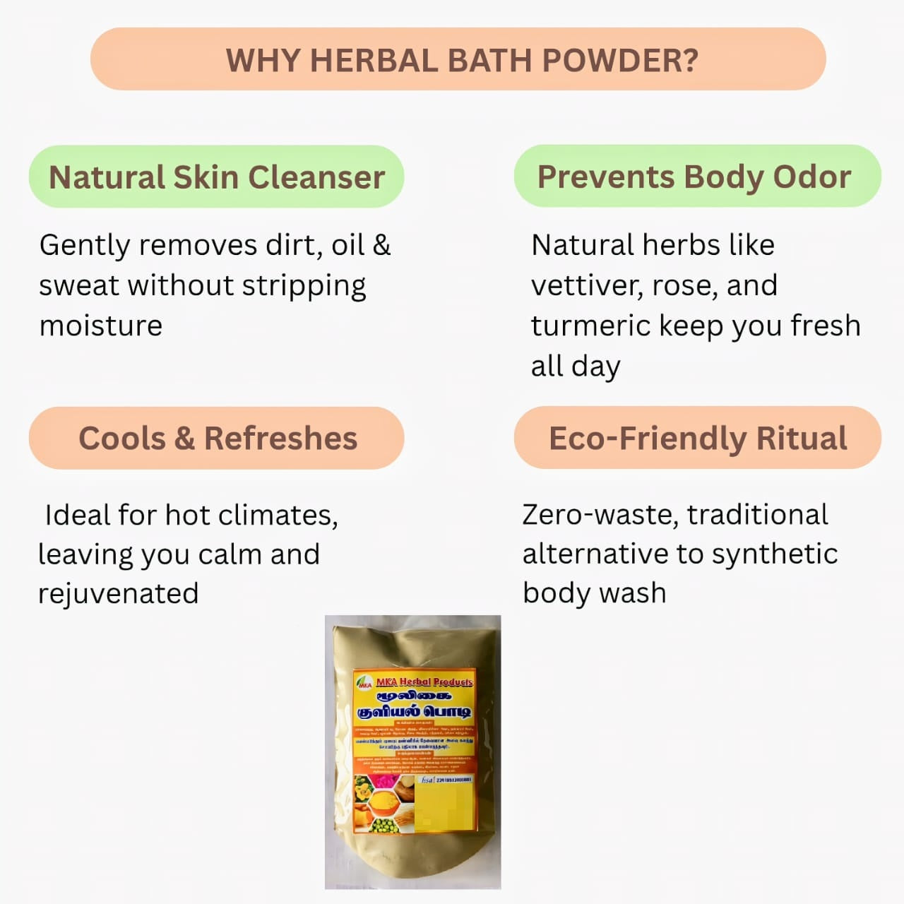 MKA Herbal Bath Powder - 100 g (Pack of 2)