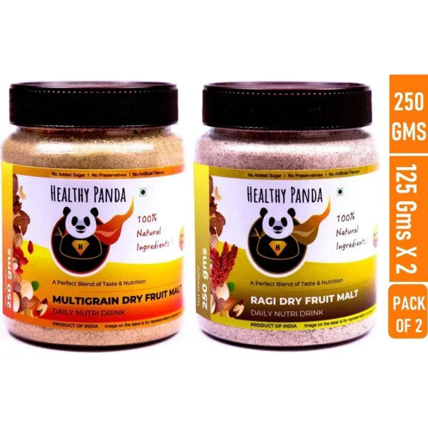 Healthy Panda : Combo Pack Of Multigrain Dry Fruit Malt and Ragi Dry Fuit Malt - Orgoshops