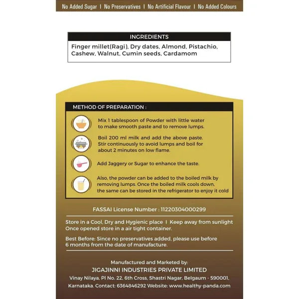 Healthy Panda : Ragi Dry Fruit Malt - Orgoshops