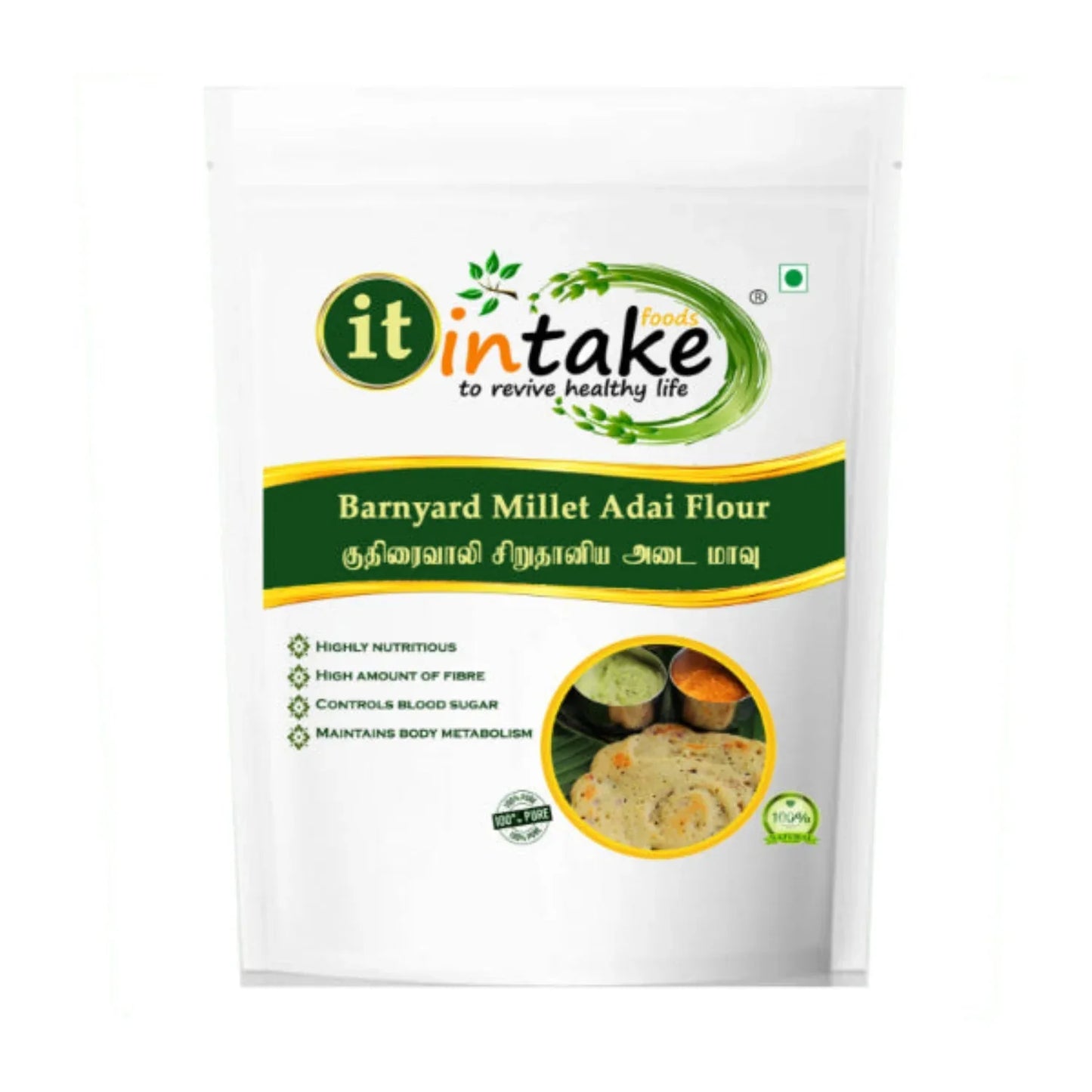 Intake Barnyard Millet Adai Flour / Kuthiravali Flour / Millet Adai Flour - 500 g - Orgoshops