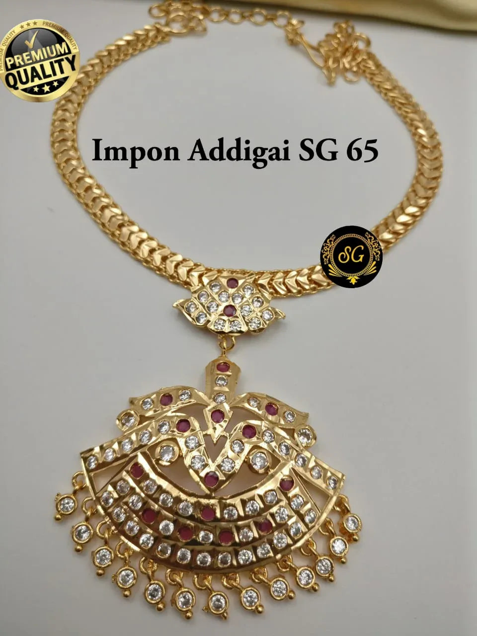 RS Jewelery Traditional Light Weight Attigai | Necklace | Neck Set Party Wear - Orgoshops