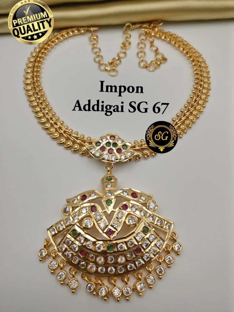 RS Jewelery Traditional Light Weight Attigai | Necklace | Neck Set Party Wear - Orgoshops