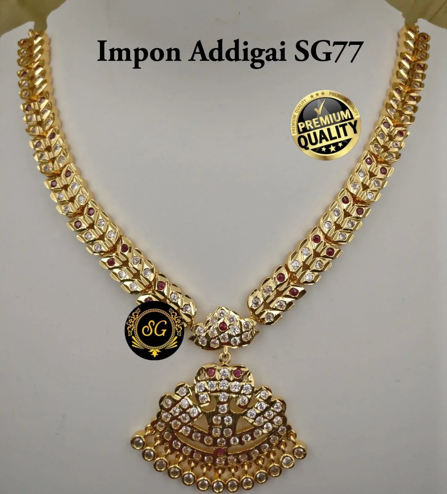 RS Jewelery Traditional Light Weight Attigai | Necklace | Neck Set Partywear - Orgoshops