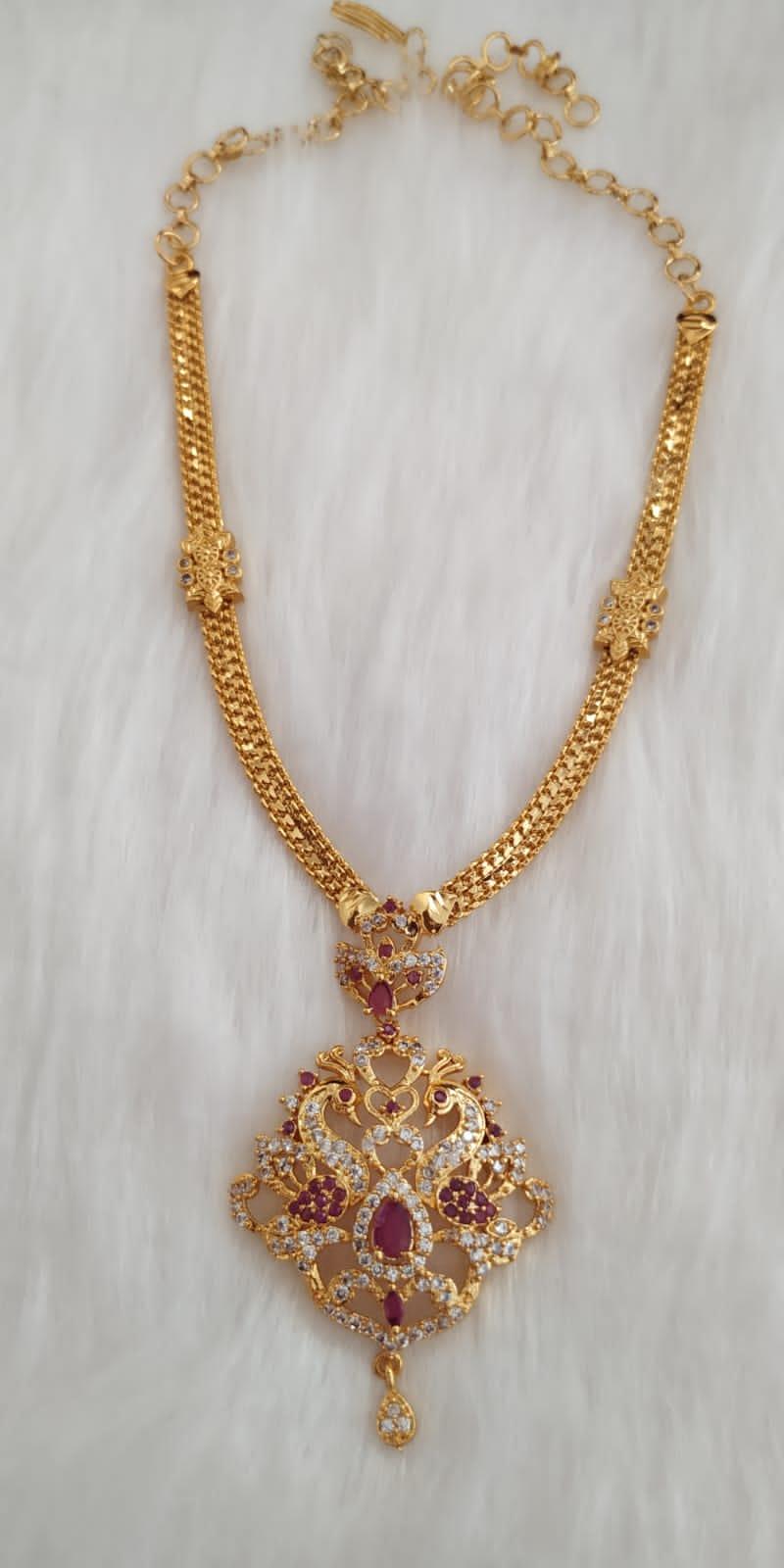 RS Jewellery Dollar Chain / Party Wear Chains / Long chain / Impon Dollar Chain - Orgoshops