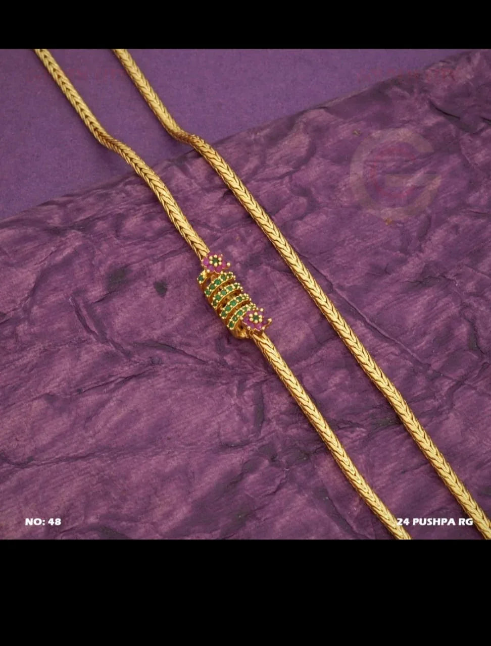 RS Jewelery 1Gram Gold Chain for Women/ Mangalsutra / Mugappu Thali chain - Combo - Orgoshops