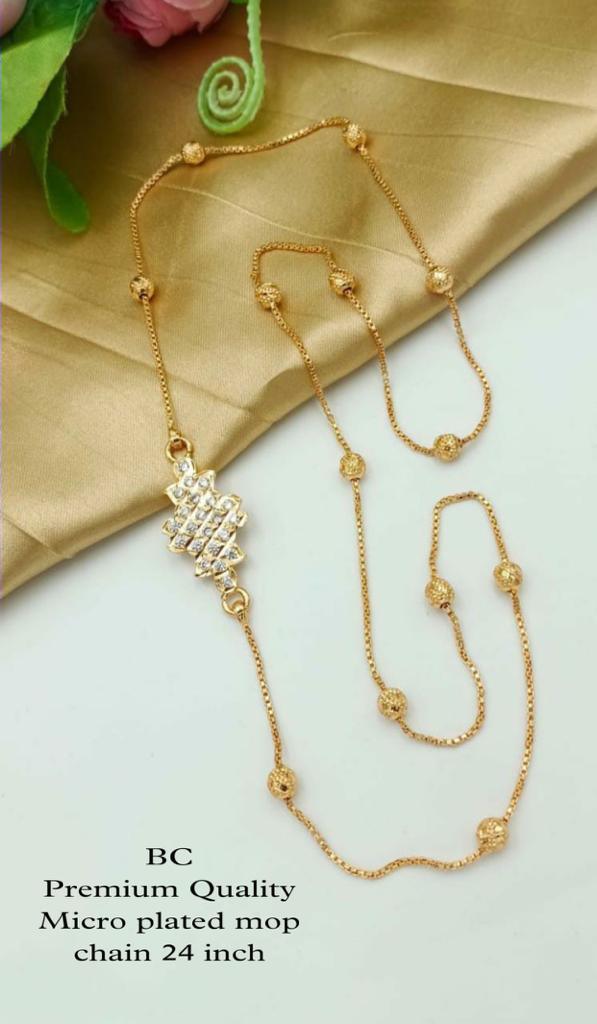 RS Jewelery 1Gram Gold Chain for Women/ Mangalsutra / Mugappu Thali chain - Combo - Orgoshops