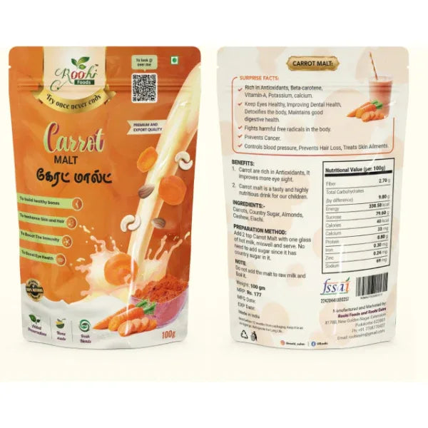 Roohi Carrot Malt - 100 gram - Orgoshops