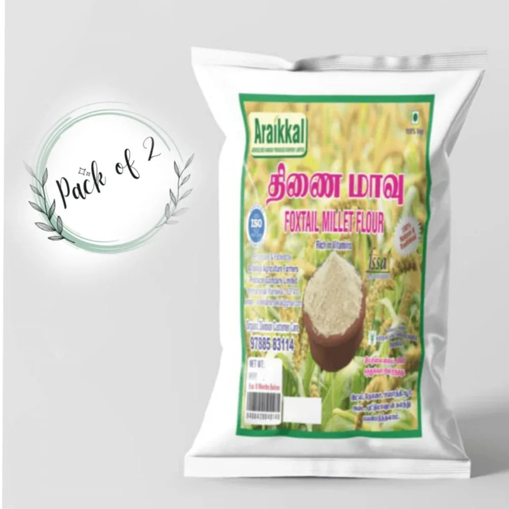 Araikkal Foxtail Millet Flour / Thinai Maavu - 500 g ( Pack of 2 ) - Orgoshops