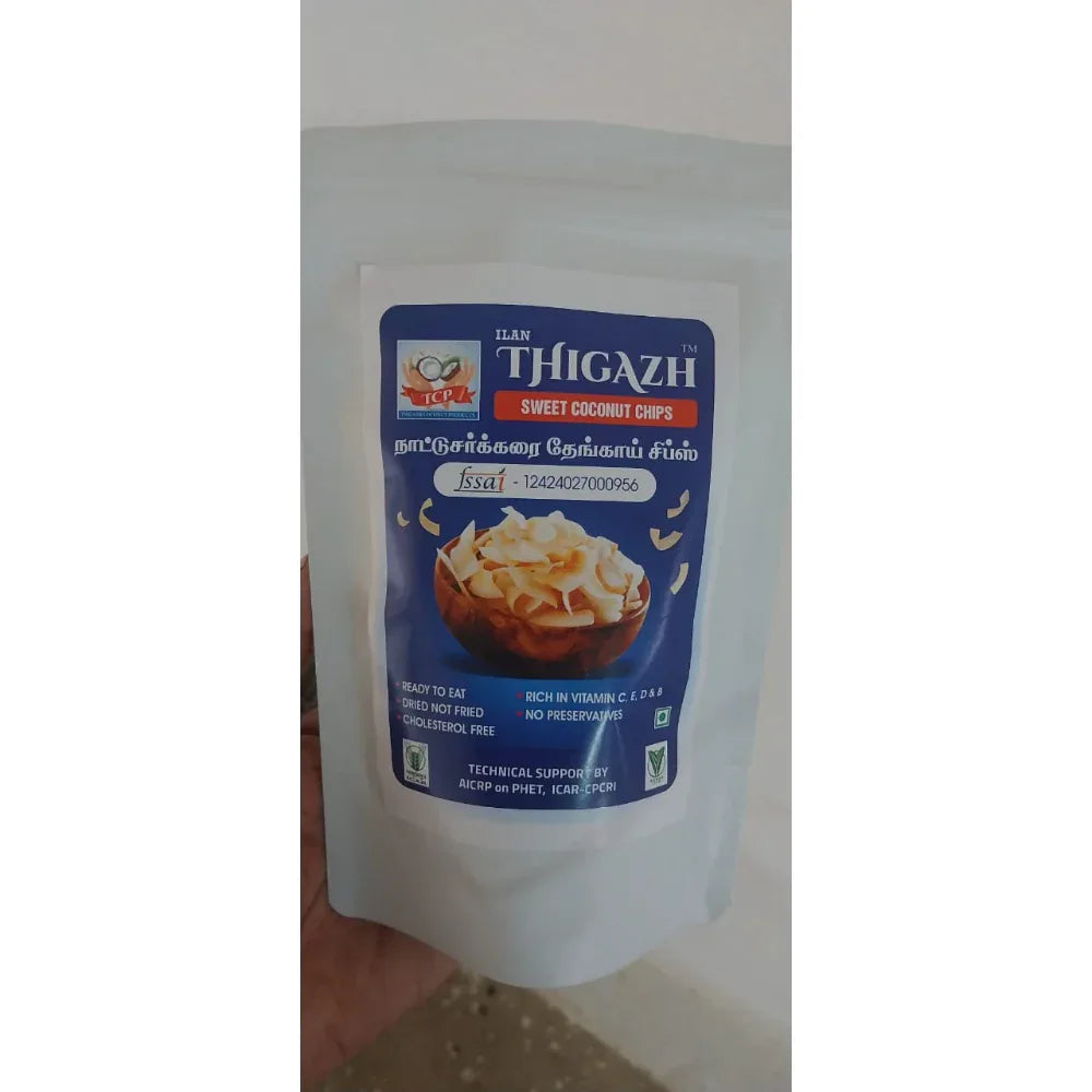ILAN THIGAZH : Nattu Sarkarai Coconut Chips - 50 grams - Orgoshops