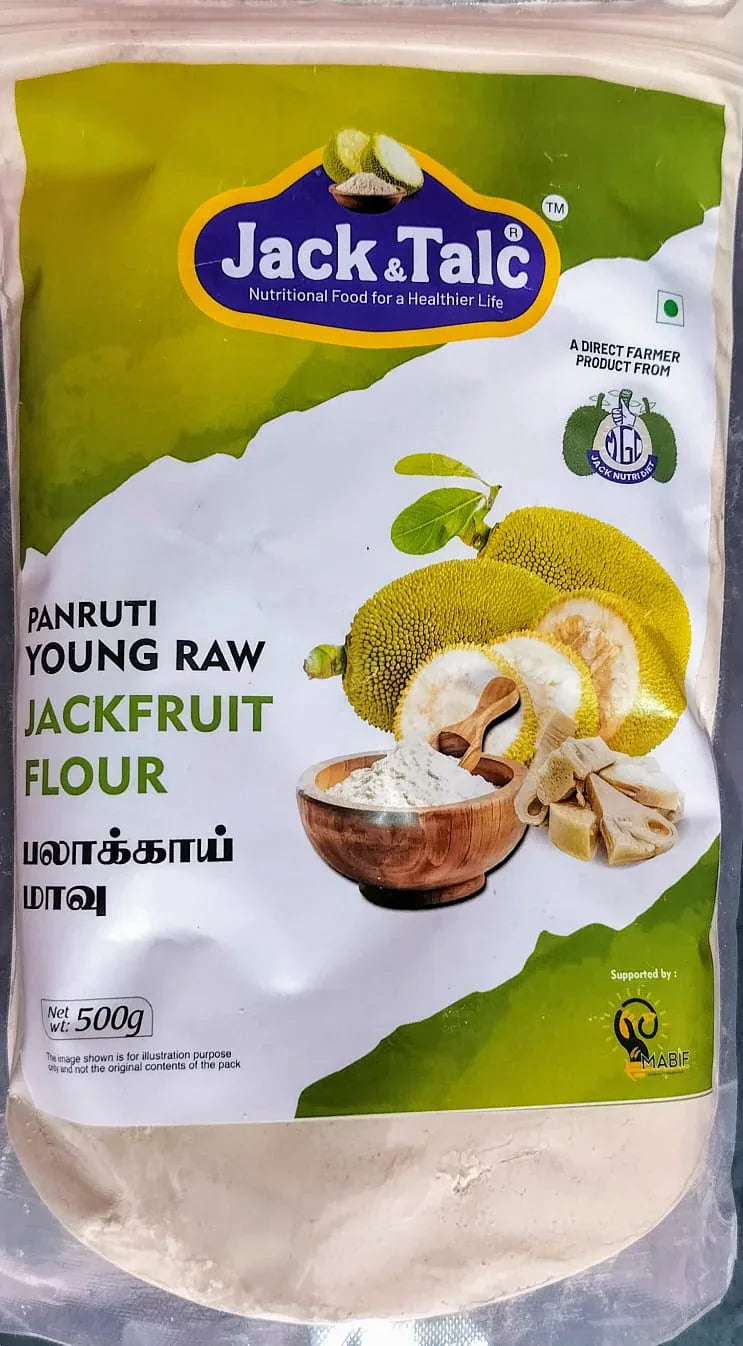 Jack Talc Panruti Young Raw Jack Fruit Flour / Jack Fruit Flour / Flour - 500 g - Orgoshops