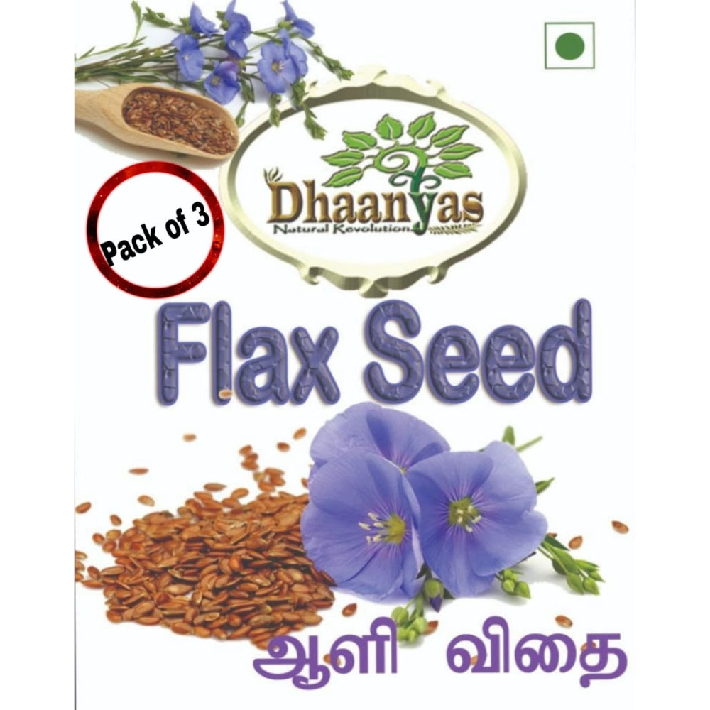Dhaanyas Flax Seed - 100 Gms (Pack of 3)