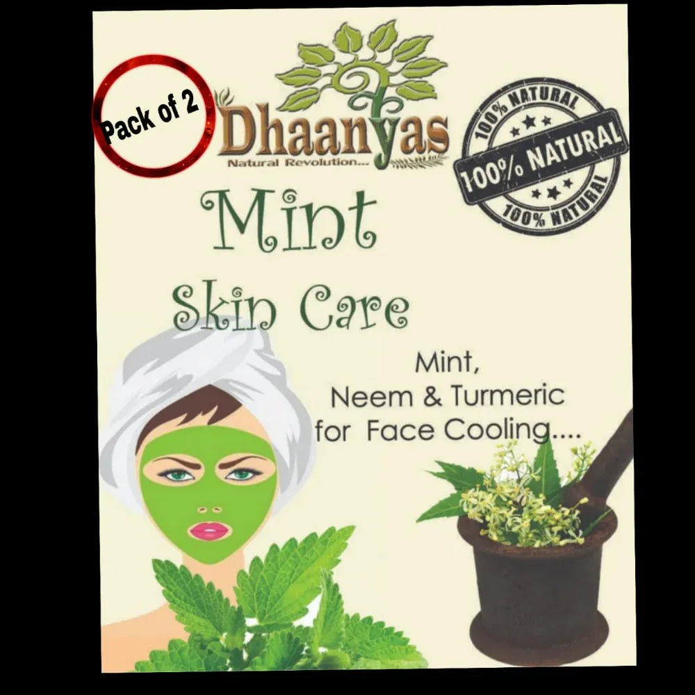 Dhaanyas Mint Face Pack | தான்யாஸ் புதினா பேஸ் பேக் - 100 Gms - (Pack of 2) - Orgoshops