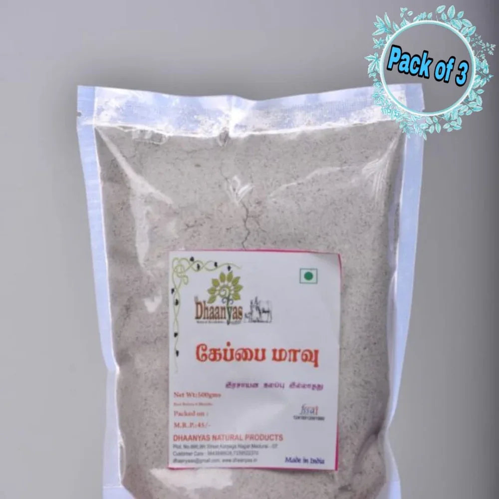 Dhaanyas Keppai Flour - 450 Gms (Pack of 3) - Orgoshops