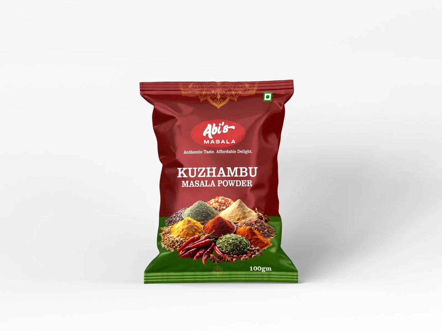 Abi's Masala Kulambu Milagai Thool - 100 g (Pack of 5) - Orgoshops