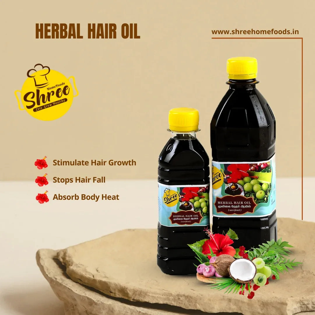 Shree Home Food Herbal Hair Oil / Herbal Oil - 100 ml - Orgoshops