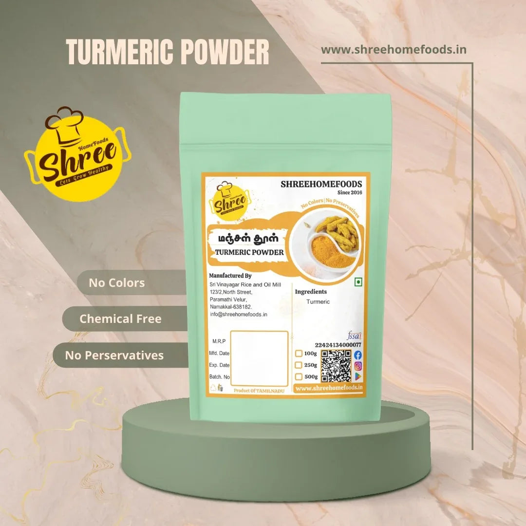 Shree Home Food Turmeric Powder / Manjal Podi - 250 g - Orgoshops